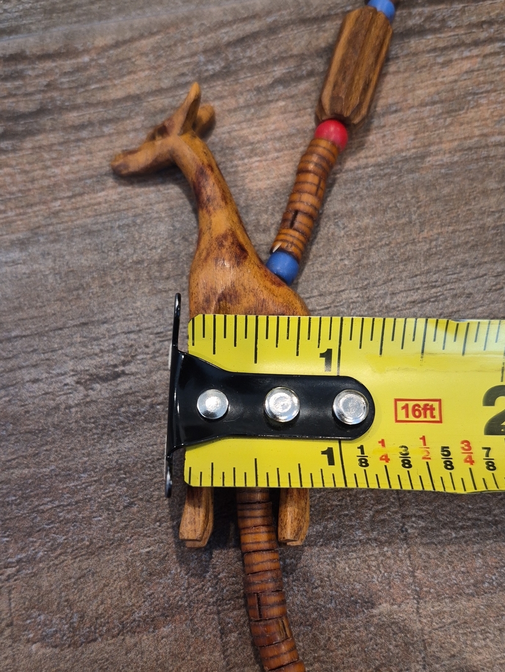 Vtg Wooden Safari Animals Beaded Necklace, Elephant, Giraffe, Wild Boar, & Rhino - Picture 11 of 15
